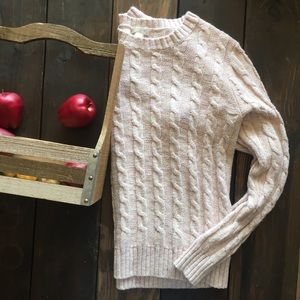J. Crew marled pink cable knit sweater